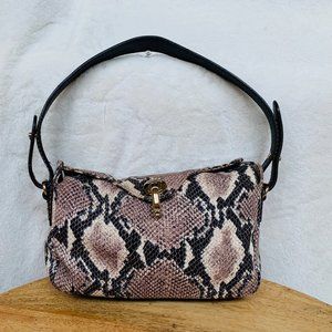 Kate Spade Python Sateen Black Leather Trim Bag